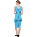 Blue repeat pattern Sleeveless Pencil Dress View4