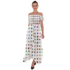 All The Aliens Teeny Off Shoulder Open Front Chiffon Dress by ArtByAng