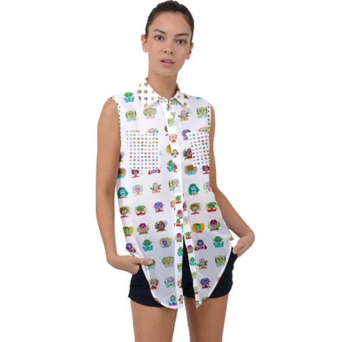 All The Aliens Teeny Sleeveless Chiffon Button Shirt by ArtByAng