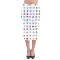 All The Aliens Teeny Velvet Midi Pencil Skirt by ArtByAng