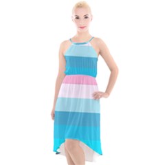 Sea And Sunset High-low Halter Chiffon Dress  by tmsartbazaar