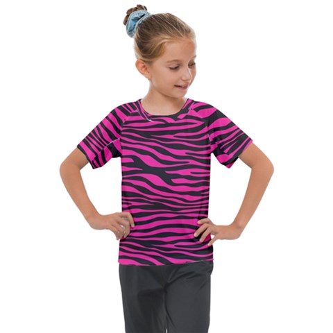 Pink Zebra Kids  Mesh Piece Tee by Angelandspot