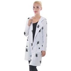 Housefly Drawing Motif Print Pattern Hooded Pocket Cardigan by dflcprintsclothing