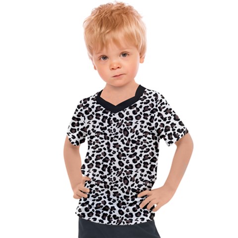 Leopard Spots, White, Brown Black, Animal Fur Print Kids  Sports Tee by Casemiro