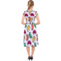 Geometric Fruity Cap Sleeve Front Wrap Midi Dress View2