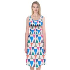 Multicolor Triangle Midi Sleeveless Dress by tmsartbazaar