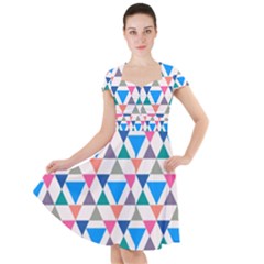 Multicolor Triangle Cap Sleeve Midi Dress by tmsartbazaar