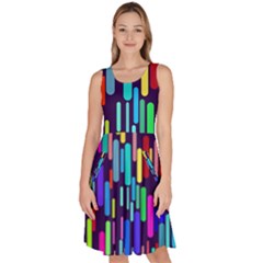 Abstract Line Knee Length Skater Dress With Pockets by HermanTelo