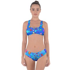 Fractal Art School Of Fishes Criss Cross Bikini Set by WolfepawFractals