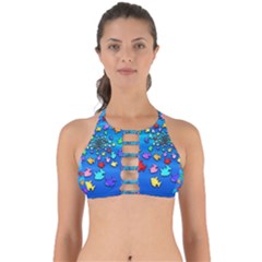 Fractal Art School Of Fishes Perfectly Cut Out Bikini Top by WolfepawFractals