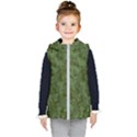 Green Army Camouflage Pattern Kids  Hooded Puffer Vest View1