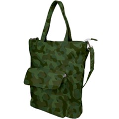 Green Army Camouflage Pattern Shoulder Tote Bag by SpinnyChairDesigns