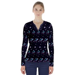 Galaxy Stars V-neck Long Sleeve Top by Sparkle