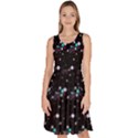 Galaxy Stars Knee Length Skater Dress With Pockets View1