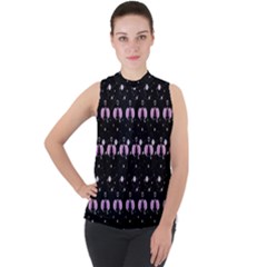 Galaxy Unicorns Mock Neck Chiffon Sleeveless Top by Sparkle