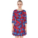 Red and Blue Camouflage Pattern Smock Dress View1