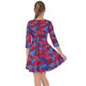 Red and Blue Camouflage Pattern Smock Dress View2