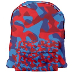 Red And Blue Camouflage Pattern Giant Full Print Backpack by SpinnyChairDesigns