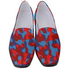 Red And Blue Camouflage Pattern Women s Classic Loafer Heels by SpinnyChairDesigns