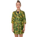 Yellow Green Brown Camouflage Half Sleeve Chiffon Kimono View1