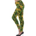 Yellow Green Brown Camouflage Lightweight Velour Leggings View3