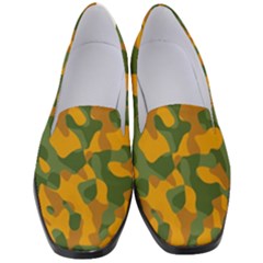 Green And Orange Camouflage Pattern Women s Classic Loafer Heels by SpinnyChairDesigns