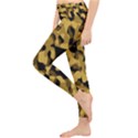 Black Yellow Brown Camouflage Pattern Lightweight Velour Classic Yoga Leggings View3