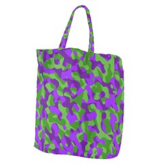 Purple And Green Camouflage Giant Grocery Tote by SpinnyChairDesigns