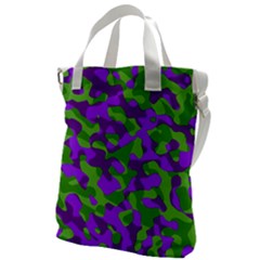 Purple And Green Camouflage Canvas Messenger Bag by SpinnyChairDesigns