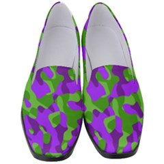 Purple And Green Camouflage Women s Classic Loafer Heels by SpinnyChairDesigns