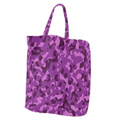 Dark Purple Camouflage Pattern Giant Grocery Tote by SpinnyChairDesigns