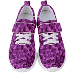 Dark Purple Camouflage Pattern Women s Velcro Strap Shoes by SpinnyChairDesigns