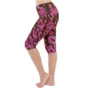 Pink and Brown Camouflage Lightweight Velour Cropped Yoga Leggings View2