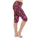 Pink and Brown Camouflage Lightweight Velour Cropped Yoga Leggings View3