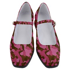 Pink And Brown Camouflage Women s Mary Jane Shoes by SpinnyChairDesigns