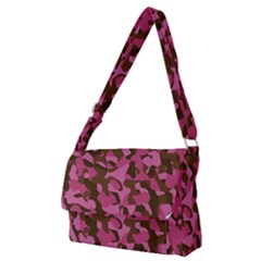 Pink And Brown Camouflage Full Print Messenger Bag (m) by SpinnyChairDesigns