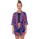 Blue and Pink Camouflage Pattern Open Front Chiffon Kimono View1