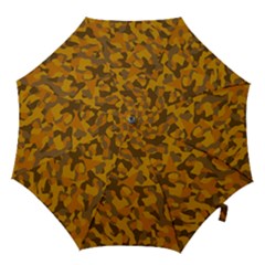 Brown And Orange Camouflage Hook Handle Umbrellas (medium) by SpinnyChairDesigns