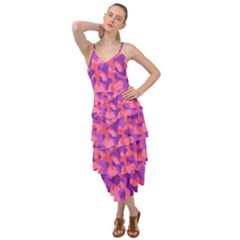 Pink And Purple Camouflage Layered Bottom Dress by SpinnyChairDesigns