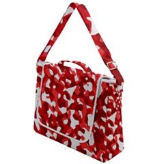 Red And White Camouflage Pattern Box Up Messenger Bag by SpinnyChairDesigns