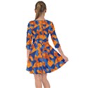 Blue and Orange Camouflage Pattern Smock Dress View2