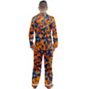 Blue and Orange Camouflage Pattern Men s Long Sleeve Satin Pyjamas Set View2