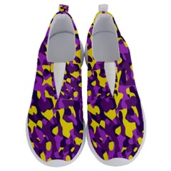 Purple And Yellow Camouflage Pattern No Lace Lightweight Shoes