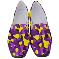 Purple And Yellow Camouflage Pattern Women s Classic Loafer Heels by SpinnyChairDesigns