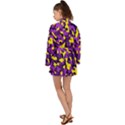 Purple and Yellow Camouflage Pattern Long Sleeve Kimono View2