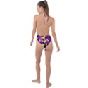 Purple and Yellow Camouflage Pattern Backless Halter One Piece Swimsuit View2