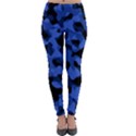 Black and Blue Camouflage Pattern Lightweight Velour Leggings View1