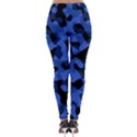 Black and Blue Camouflage Pattern Lightweight Velour Leggings View2