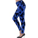 Black and Blue Camouflage Pattern Lightweight Velour Leggings View3