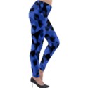 Black and Blue Camouflage Pattern Lightweight Velour Leggings View4